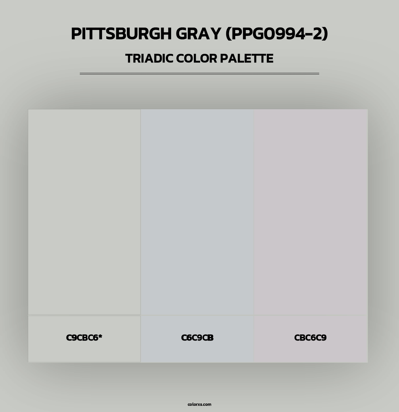 Pittsburgh Gray (PPG0994-2) - Triadic Color Palette