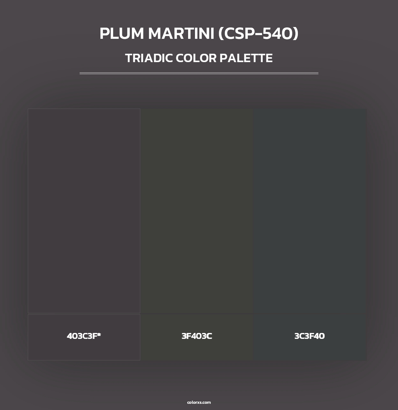 Plum Martini (CSP-540) - Triadic Color Palette