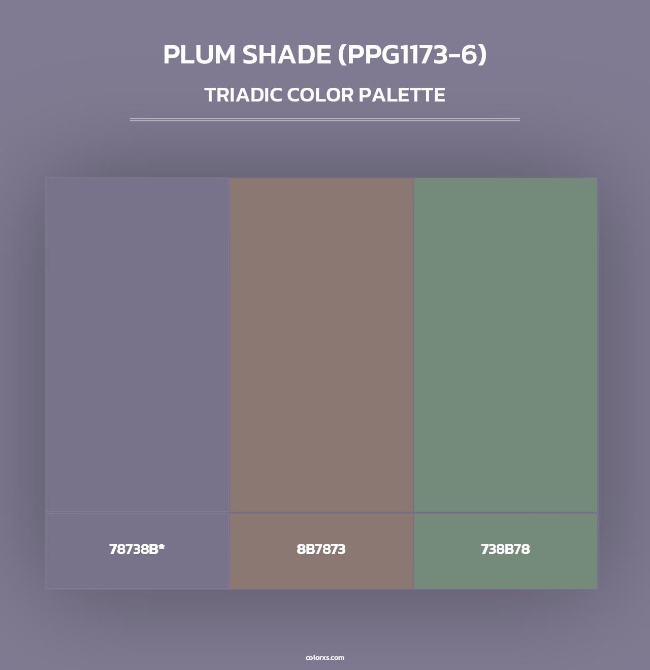 Plum Shade (PPG1173-6) - Triadic Color Palette