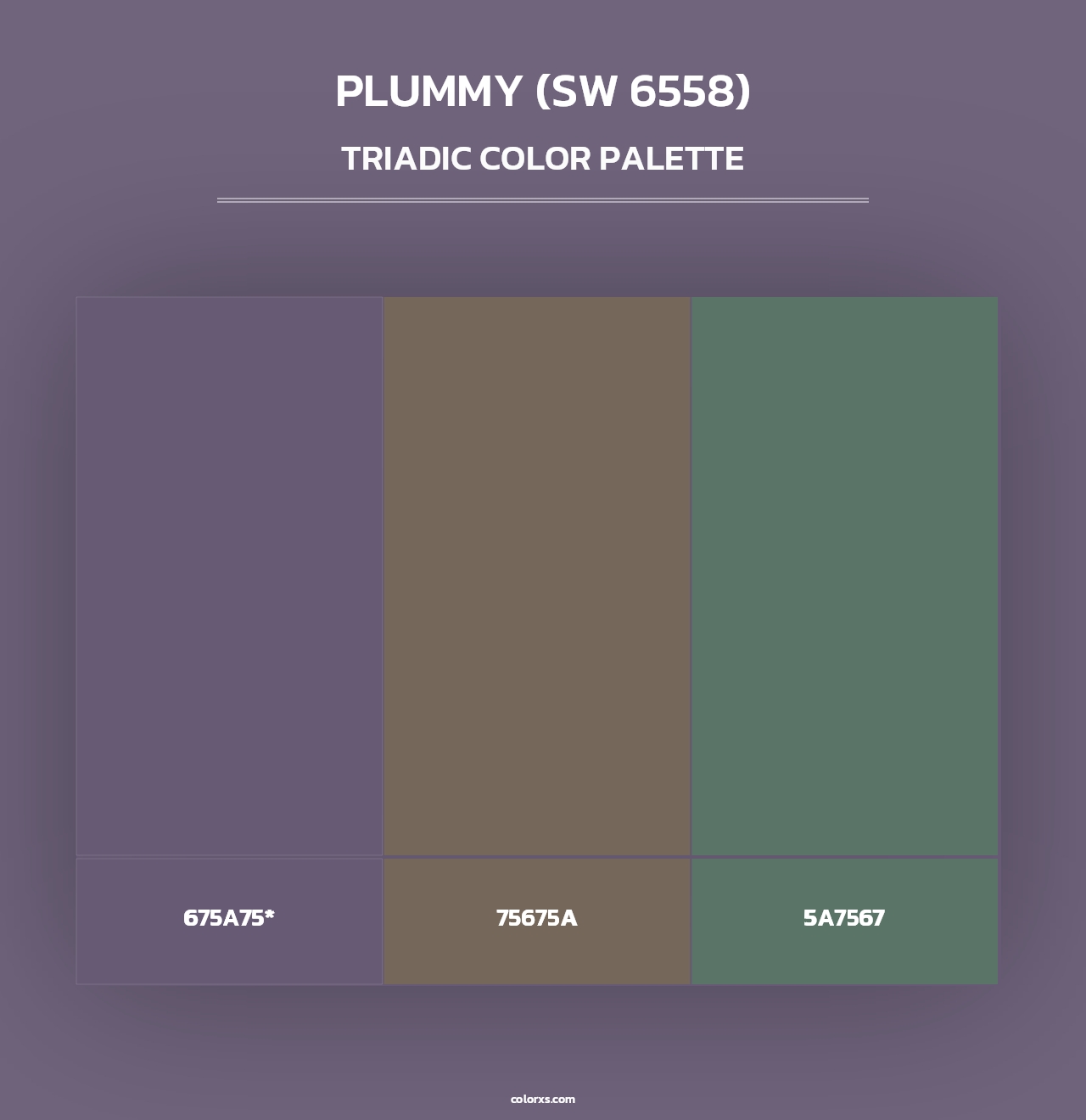 Plummy (SW 6558) - Triadic Color Palette