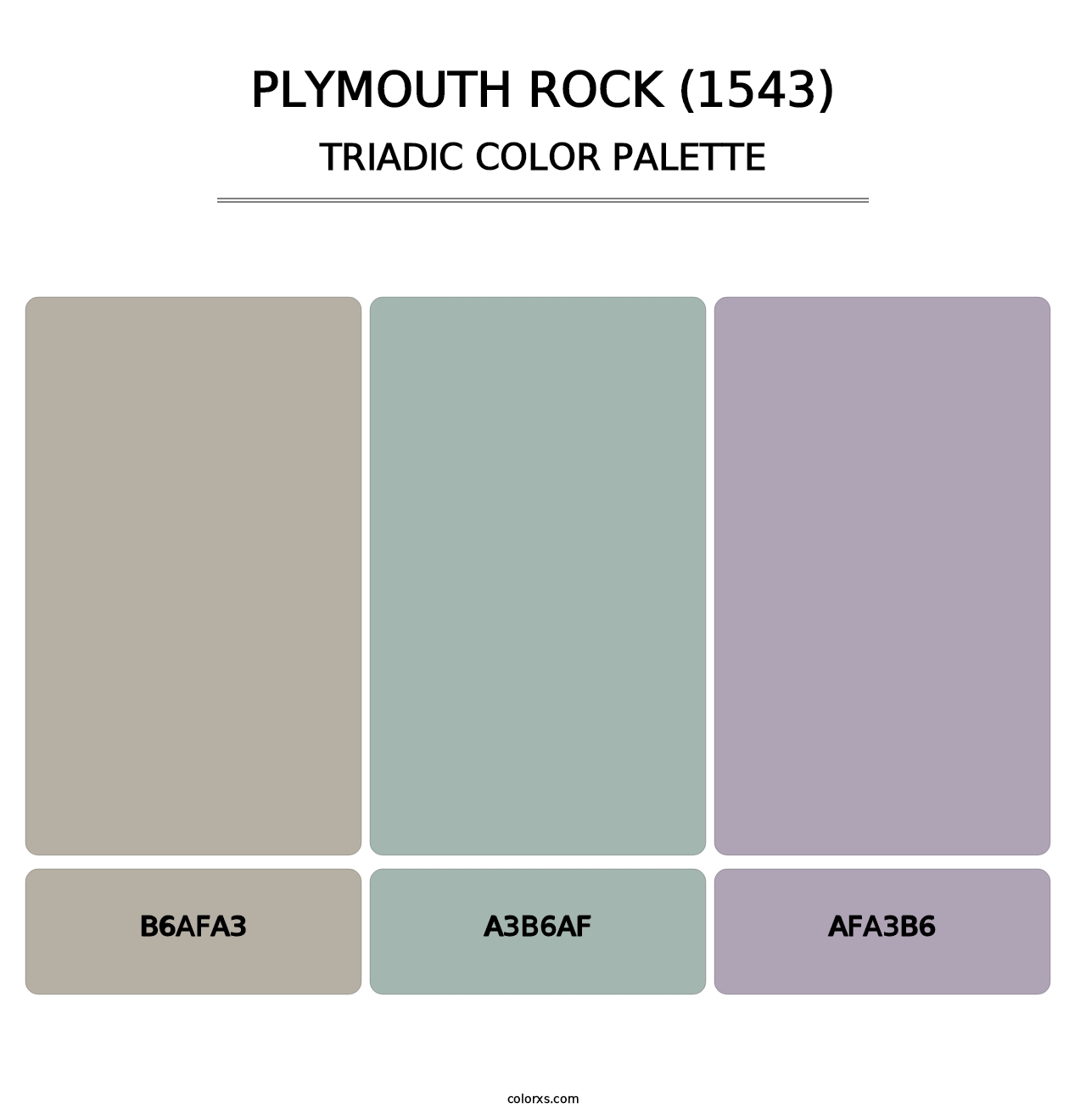Plymouth Rock (1543) - Triadic Color Palette