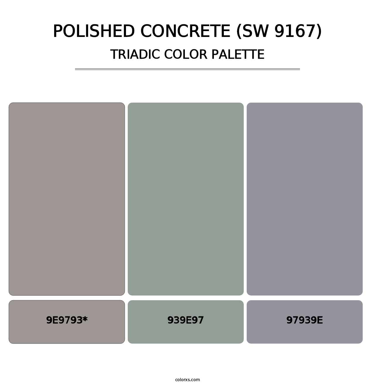 Polished Concrete (SW 9167) - Triadic Color Palette