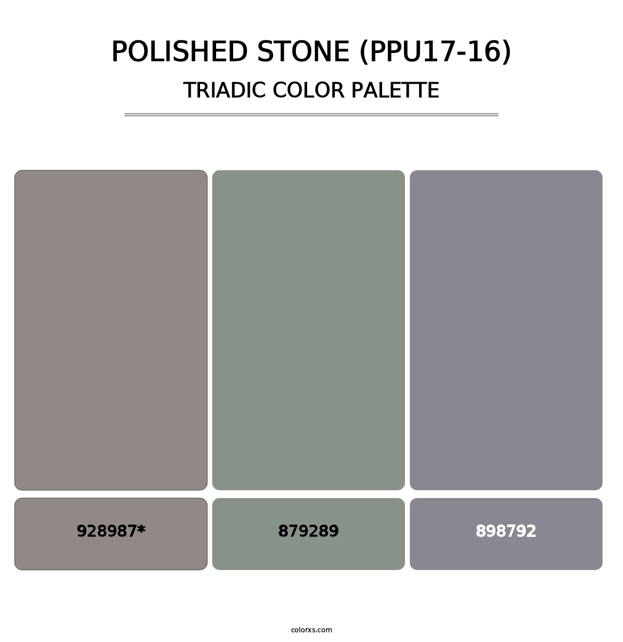Polished Stone (PPU17-16) - Triadic Color Palette