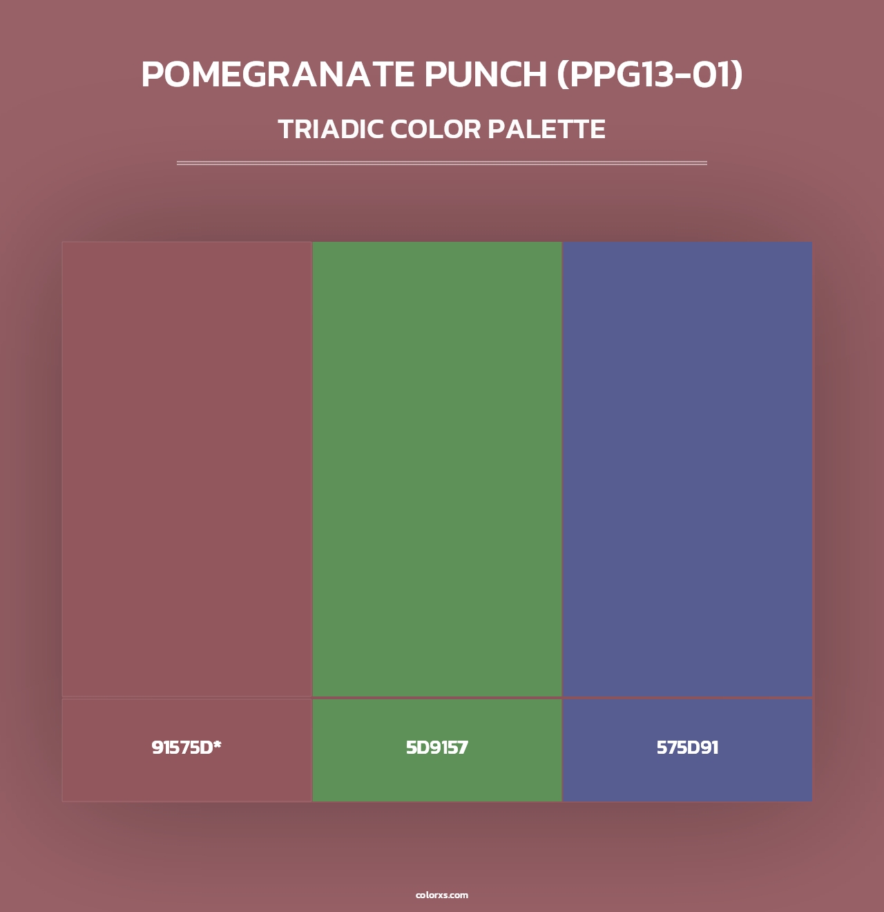 Pomegranate Punch (PPG13-01) - Triadic Color Palette