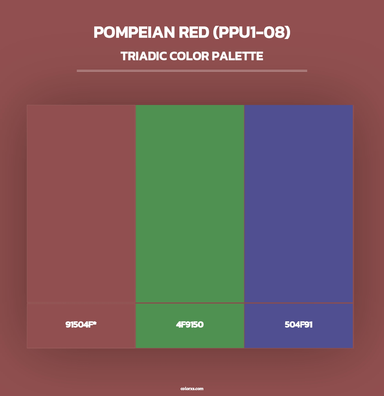 Pompeian Red (PPU1-08) - Triadic Color Palette
