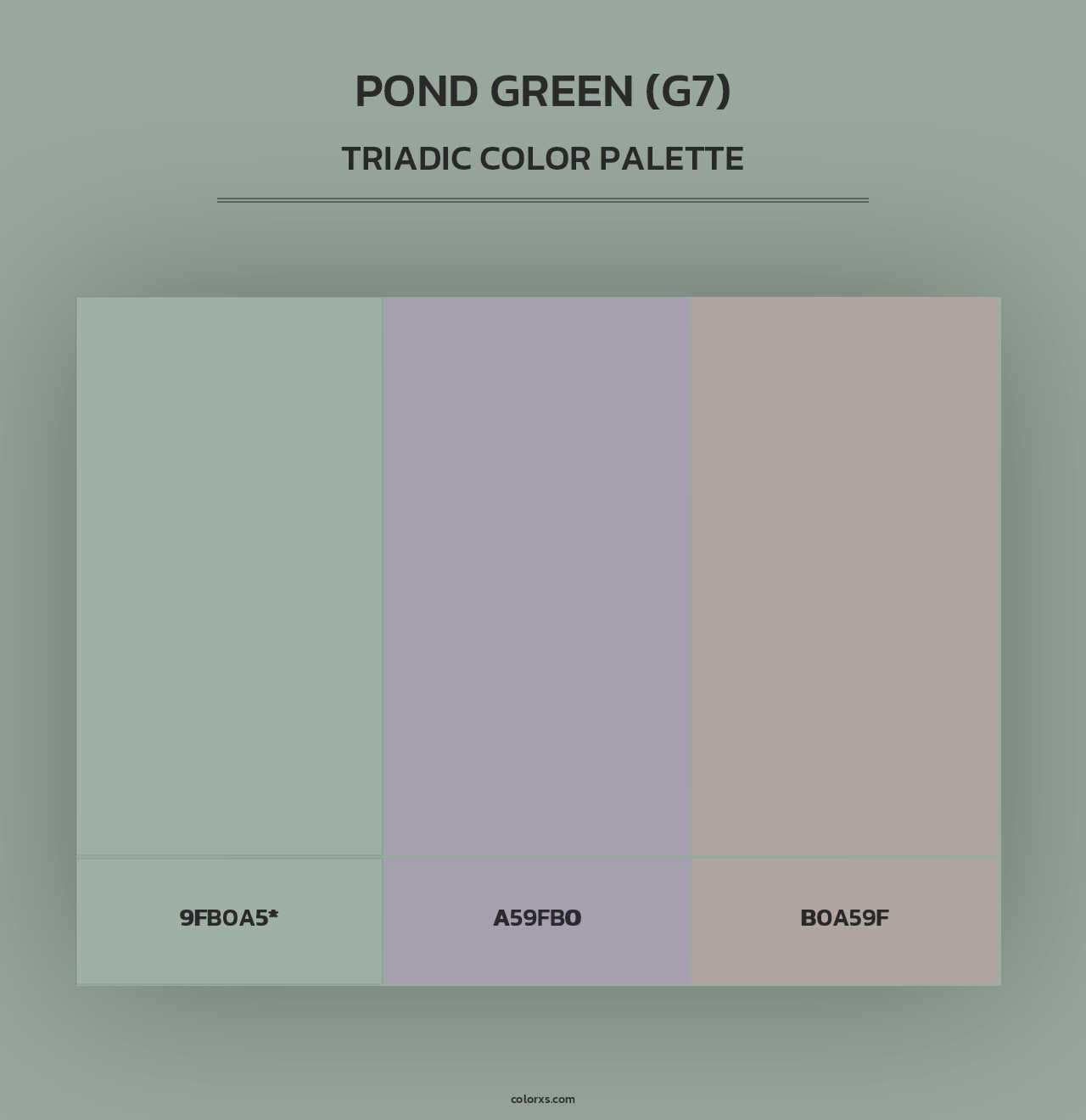 Pond Green (G7) - Triadic Color Palette