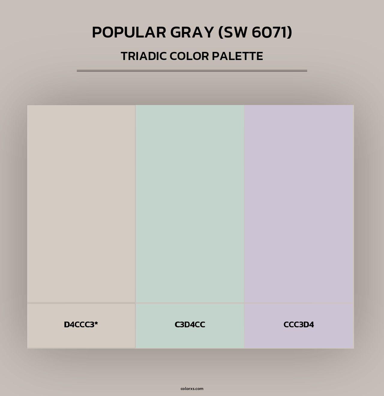 Popular Gray (SW 6071) - Triadic Color Palette