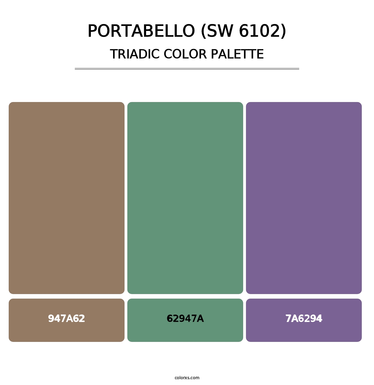Portabello (SW 6102) - Triadic Color Palette