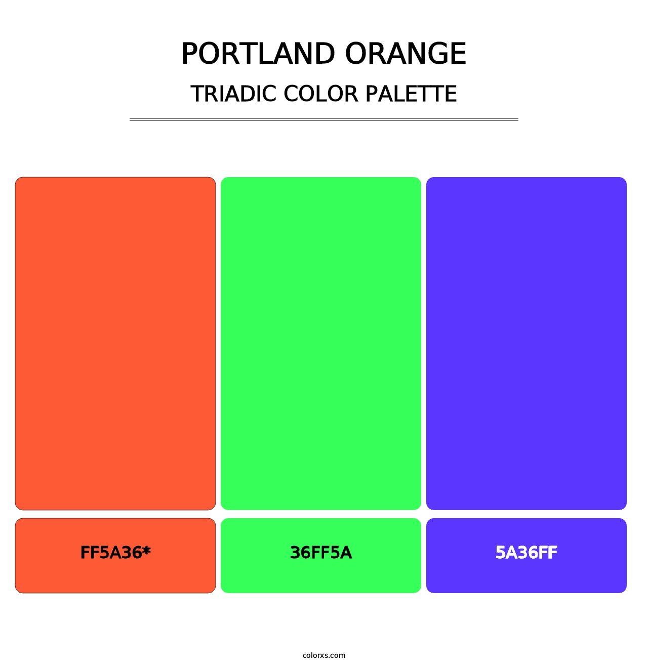 Portland Orange - Triadic Color Palette