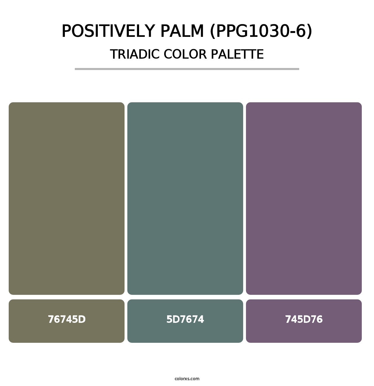 Positively Palm (PPG1030-6) - Triadic Color Palette