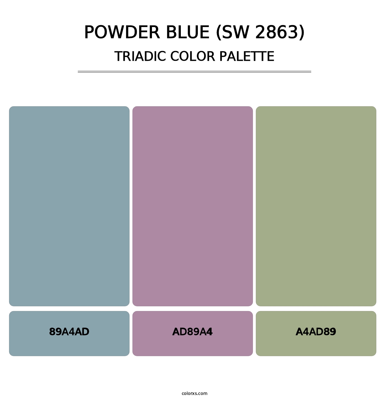 Powder Blue (SW 2863) - Triadic Color Palette