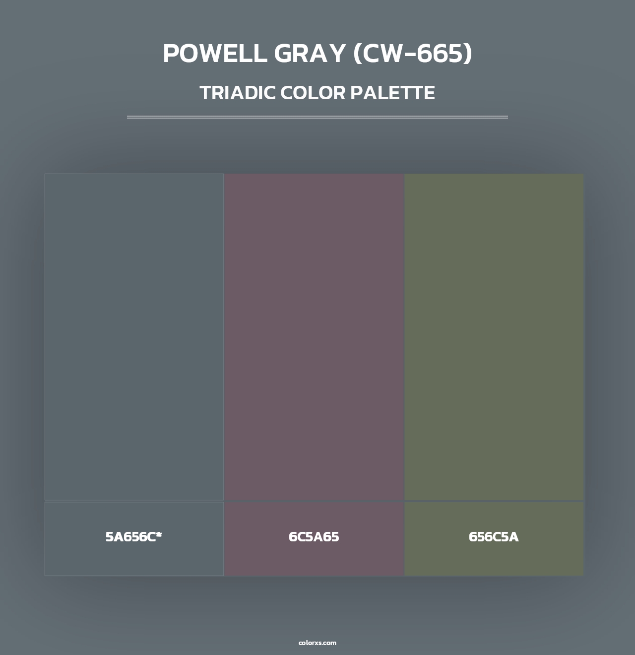 Powell Gray (CW-665) - Triadic Color Palette