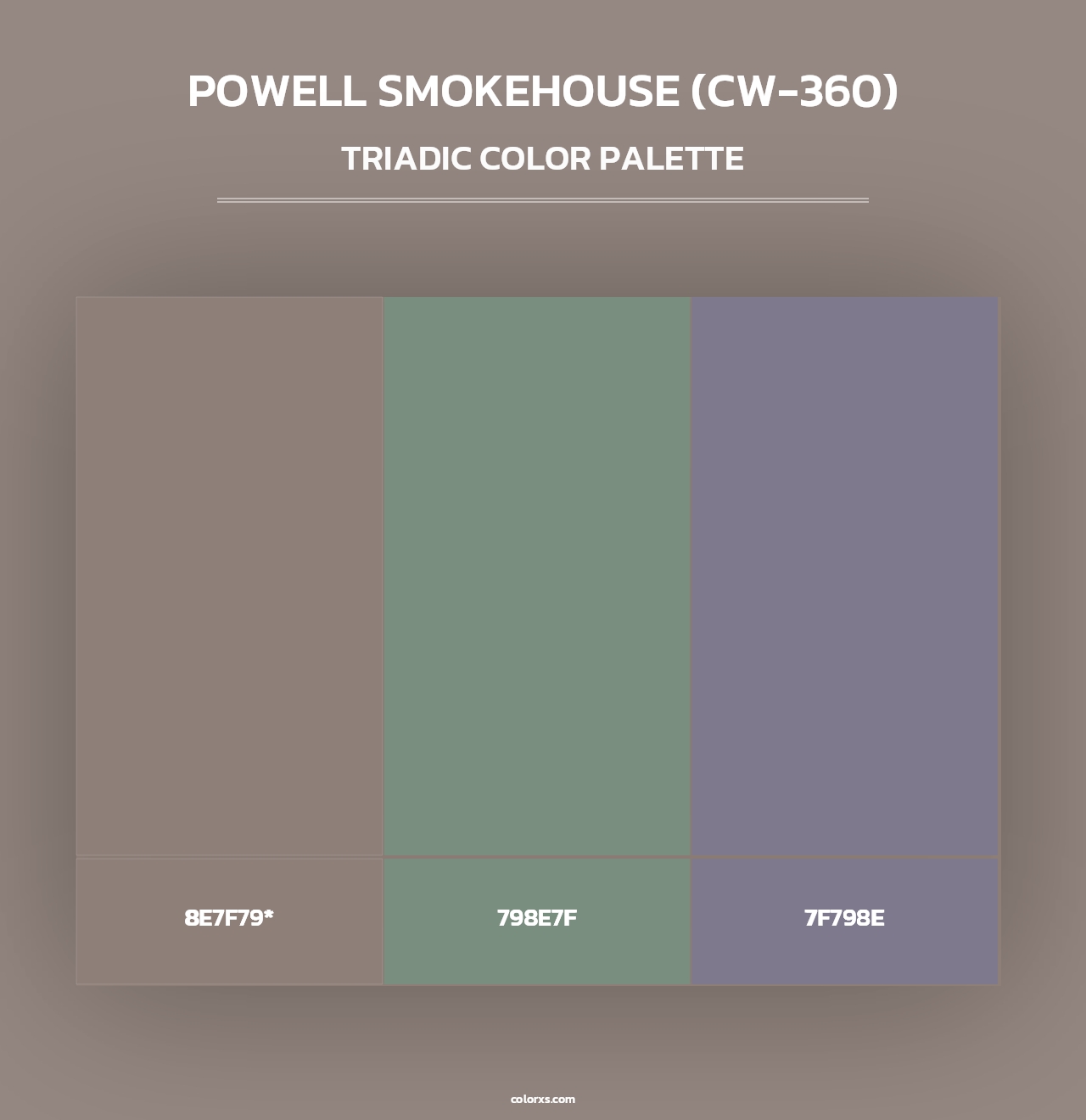 Powell Smokehouse (CW-360) - Triadic Color Palette