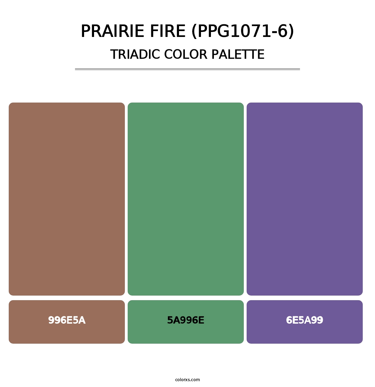 Prairie Fire (PPG1071-6) - Triadic Color Palette