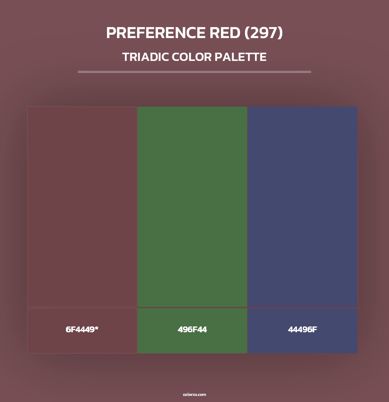 Preference Red (297) - Triadic Color Palette