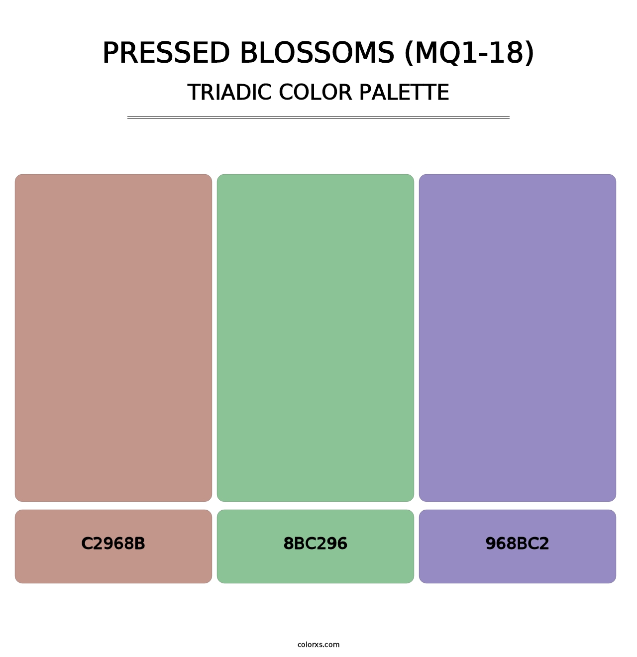 Pressed Blossoms (MQ1-18) - Triadic Color Palette