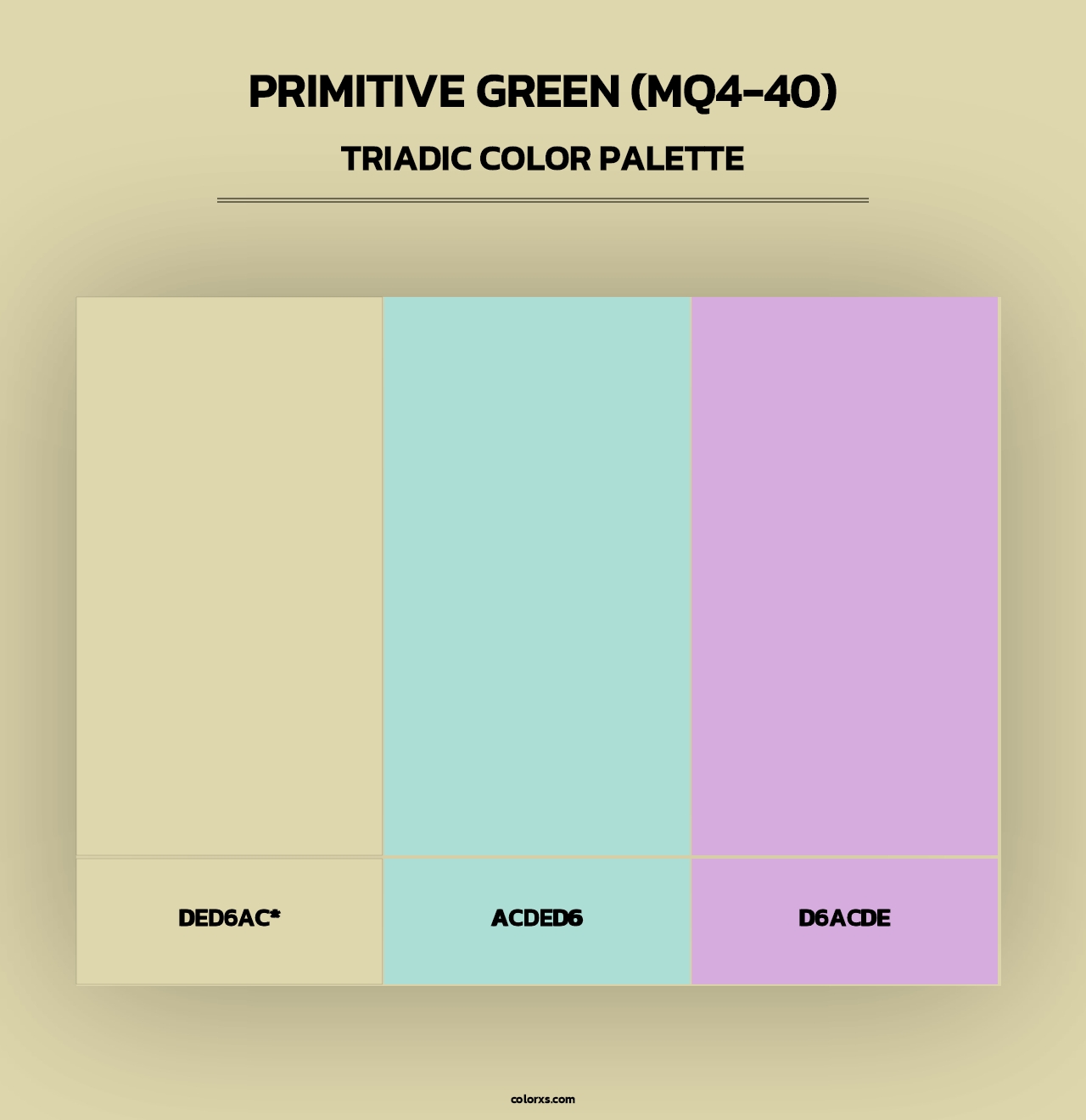 Primitive Green (MQ4-40) - Triadic Color Palette