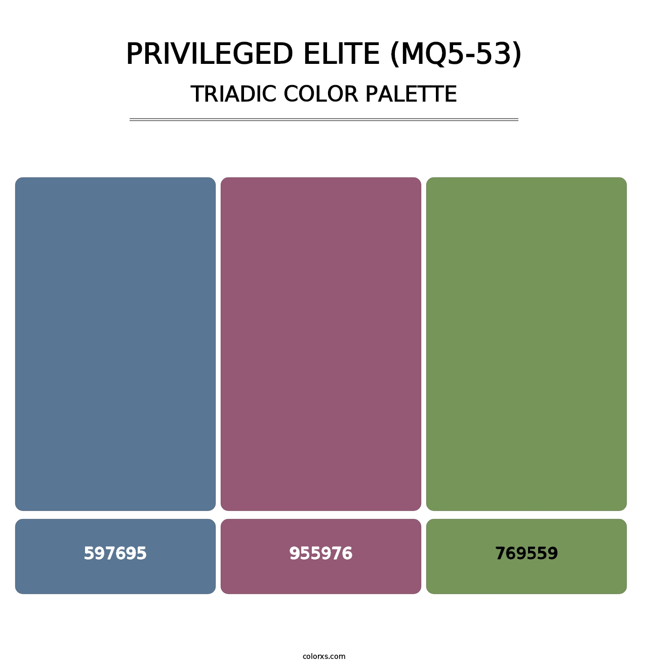 Privileged Elite (MQ5-53) - Triadic Color Palette