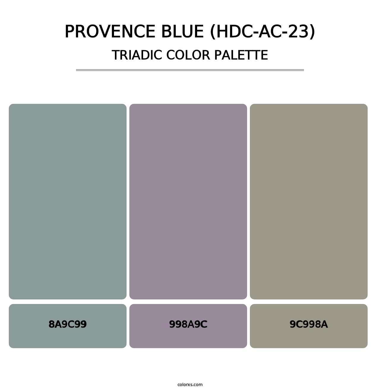 Provence Blue (HDC-AC-23) - Triadic Color Palette