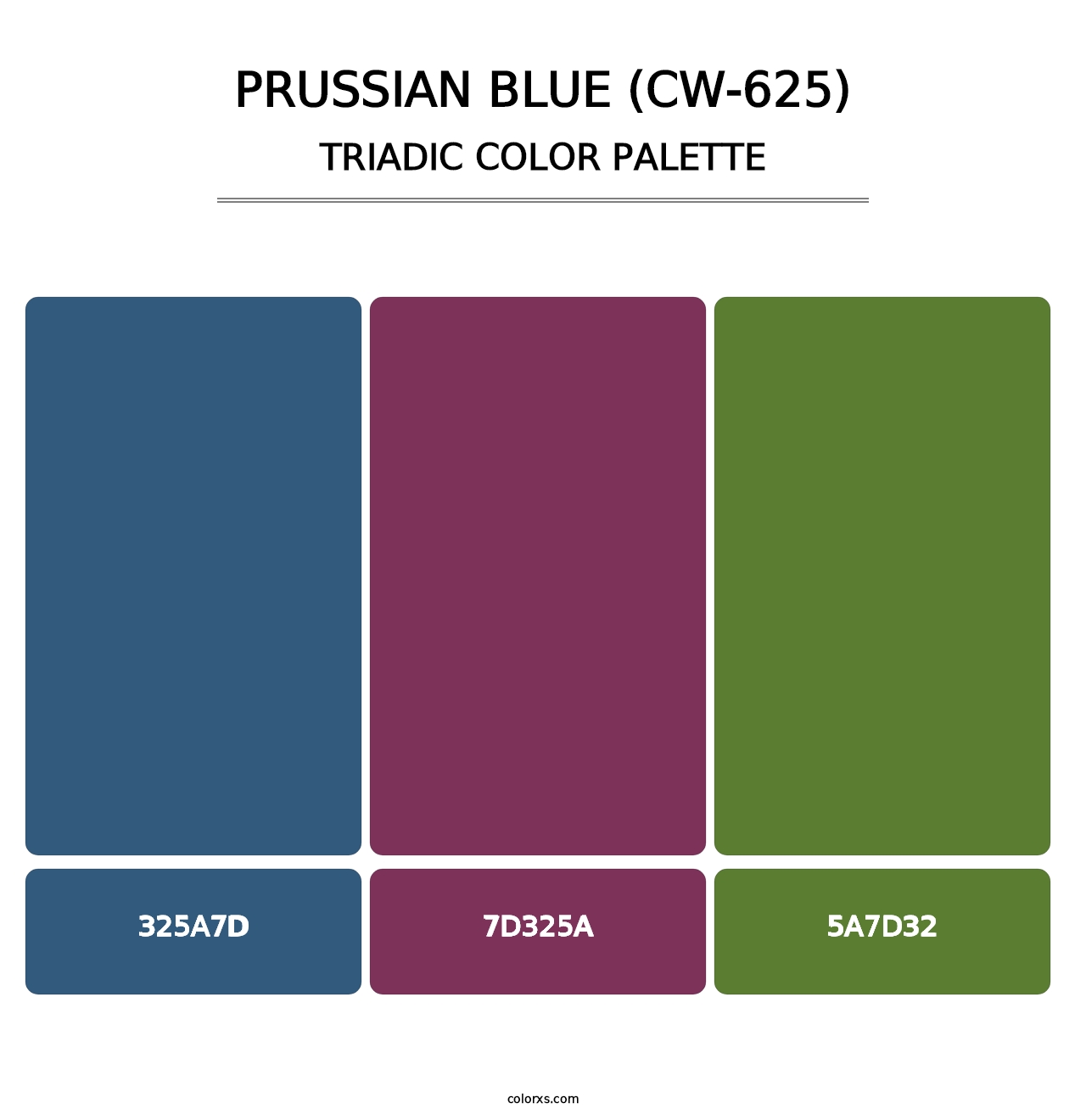 Prussian Blue (CW-625) - Triadic Color Palette