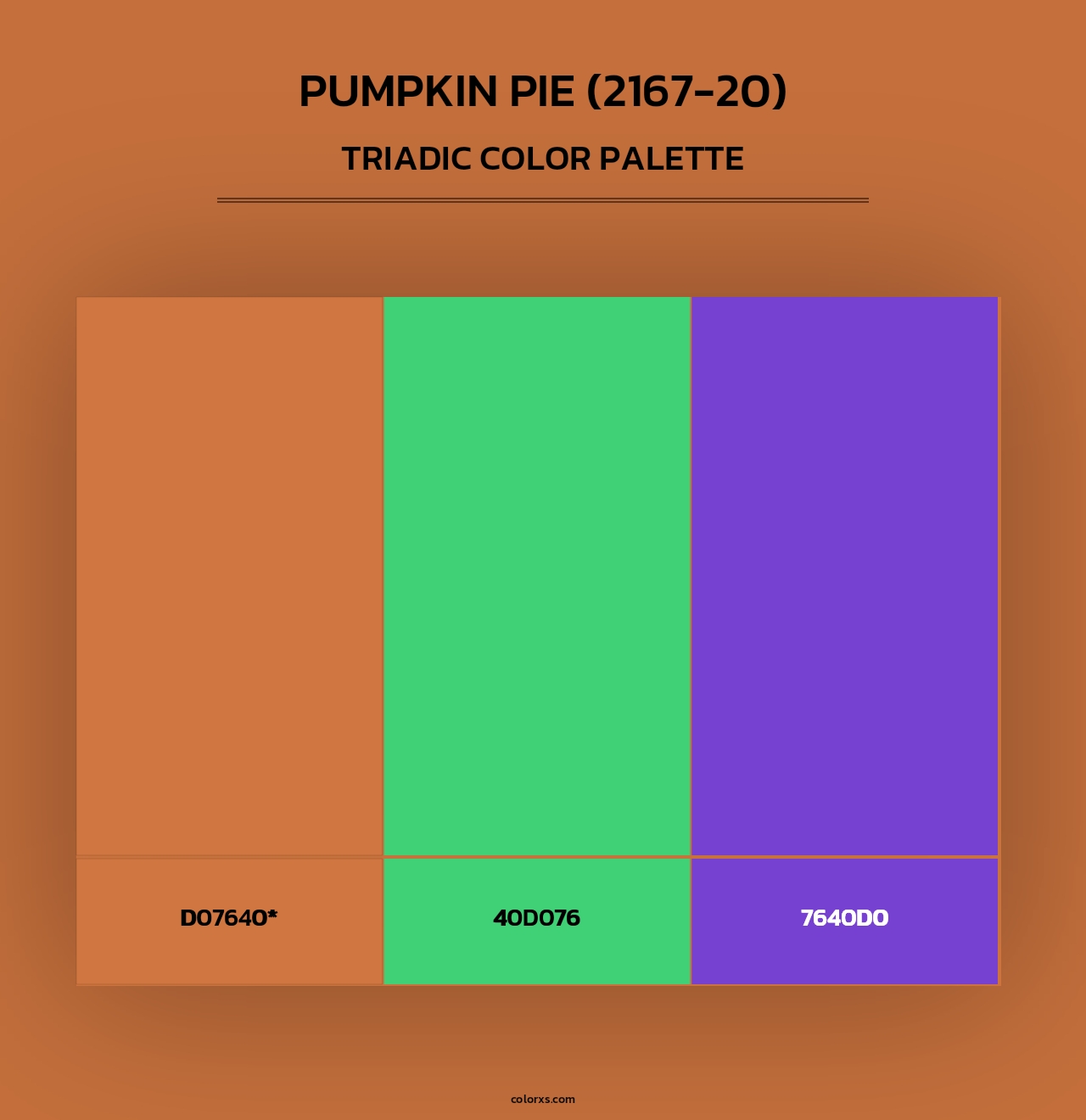 Pumpkin Pie (2167-20) - Triadic Color Palette