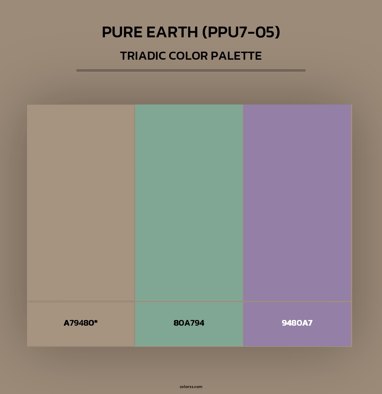 Pure Earth (PPU7-05) - Triadic Color Palette