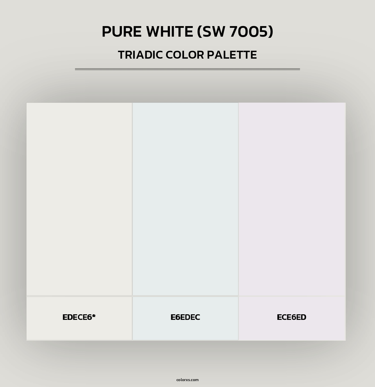 Pure White (SW 7005) - Triadic Color Palette