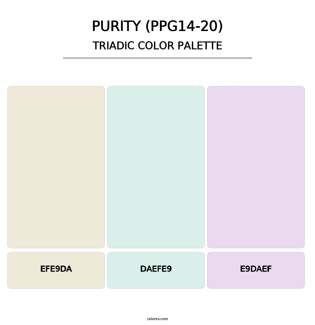 Purity (PPG14-20) - Triadic Color Palette