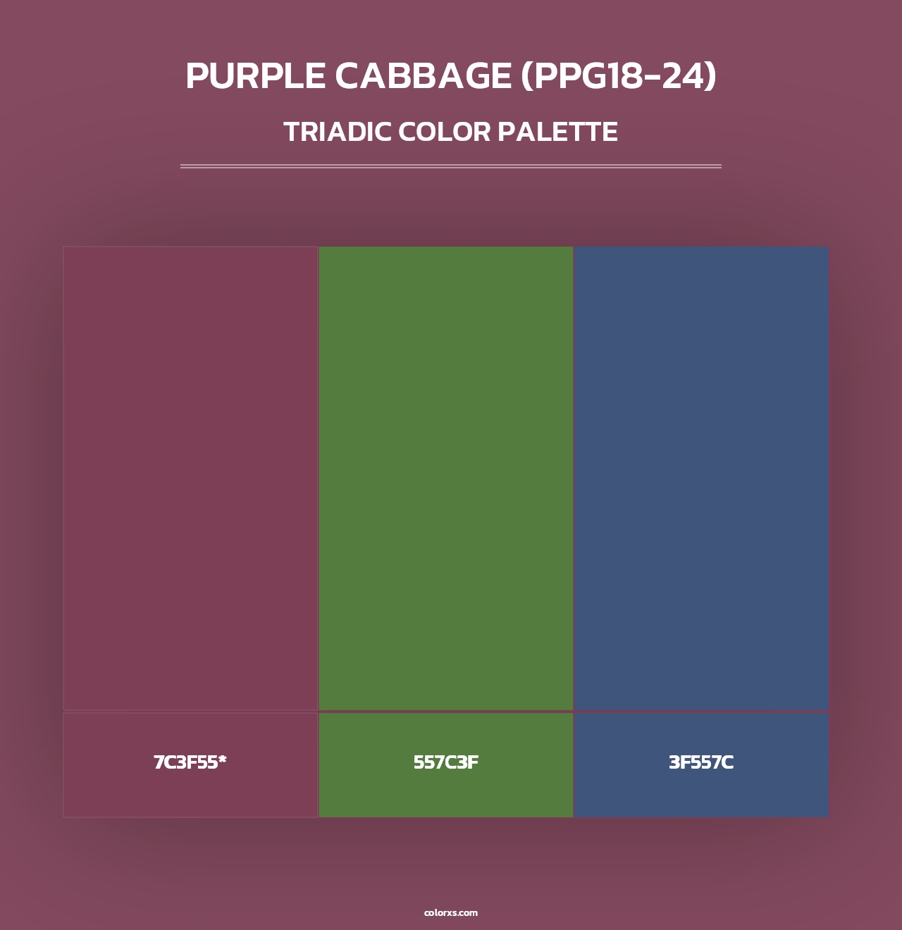 Purple Cabbage (PPG18-24) - Triadic Color Palette