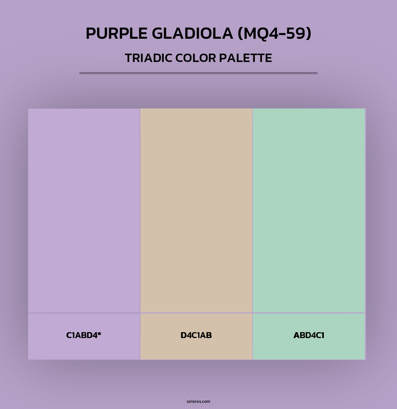 Purple Gladiola (MQ4-59) - Triadic Color Palette