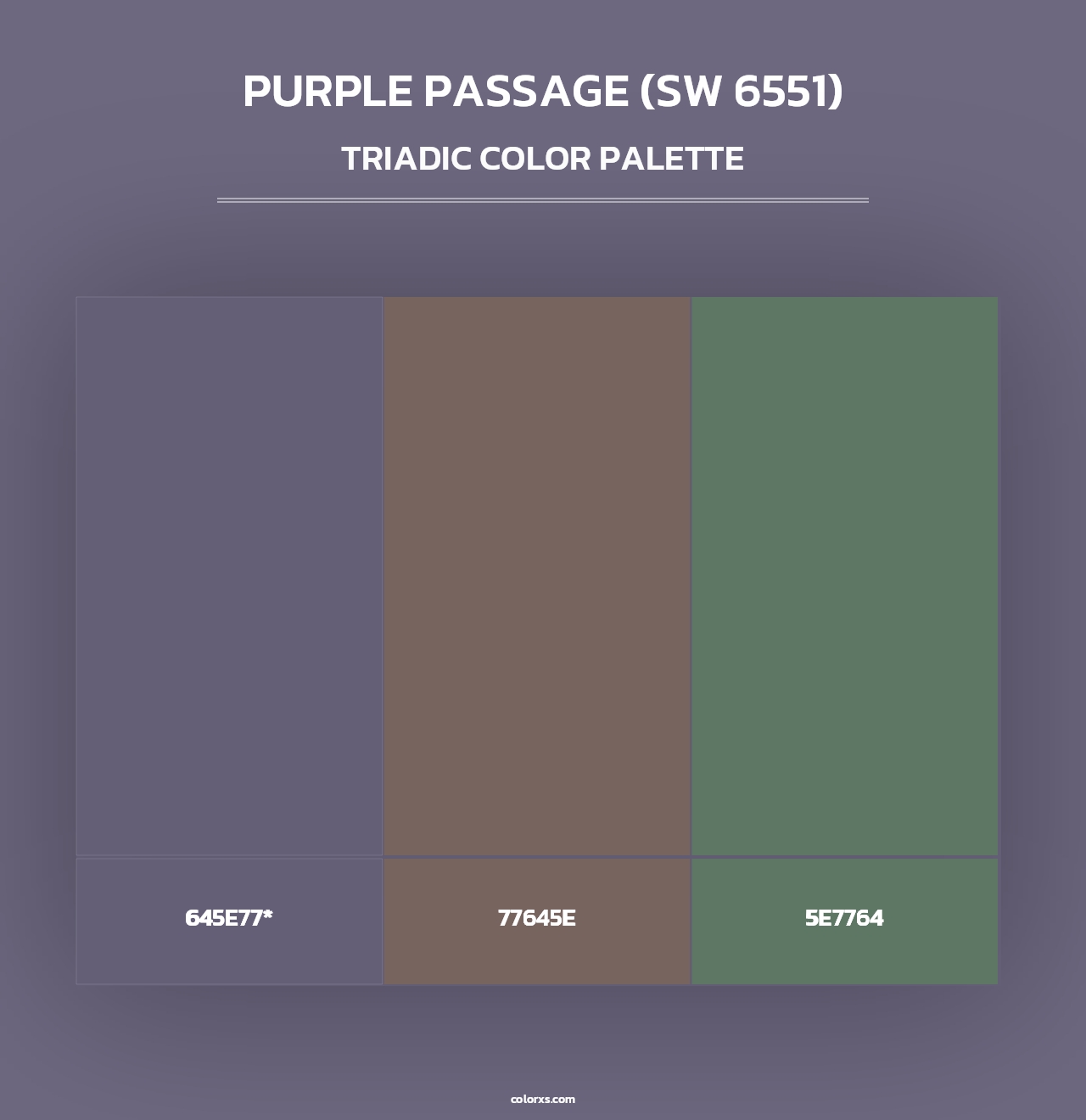 Purple Passage (SW 6551) - Triadic Color Palette