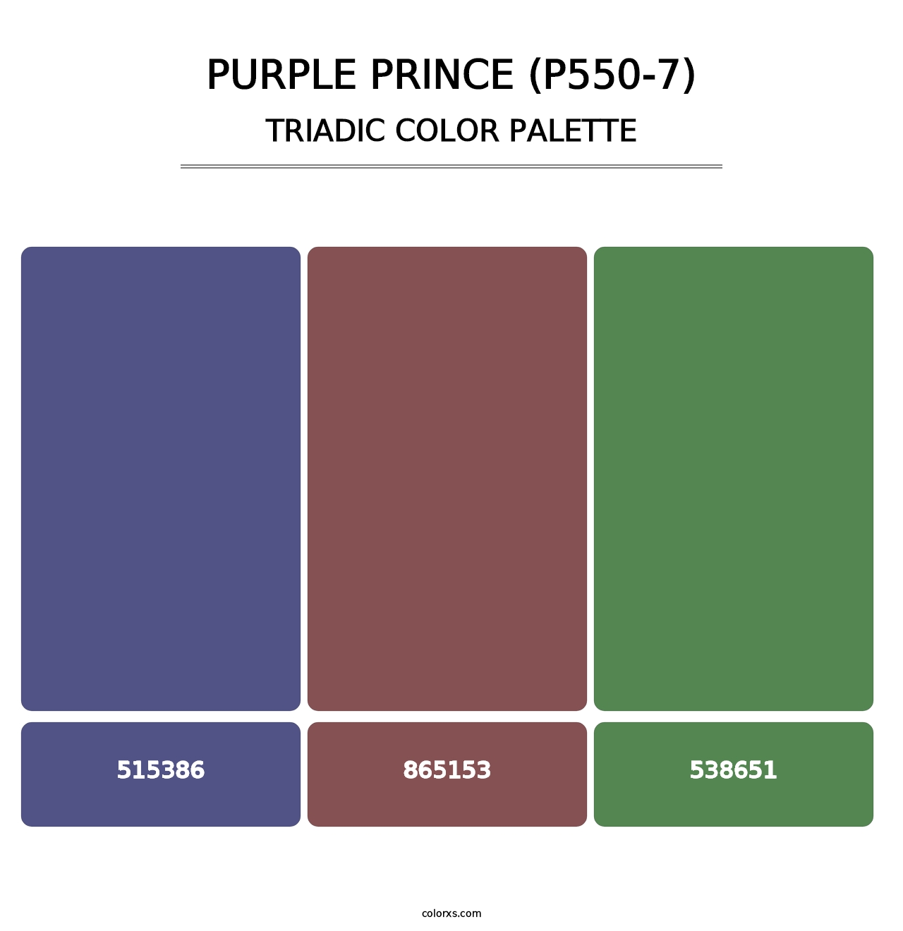 Purple Prince (P550-7) - Triadic Color Palette