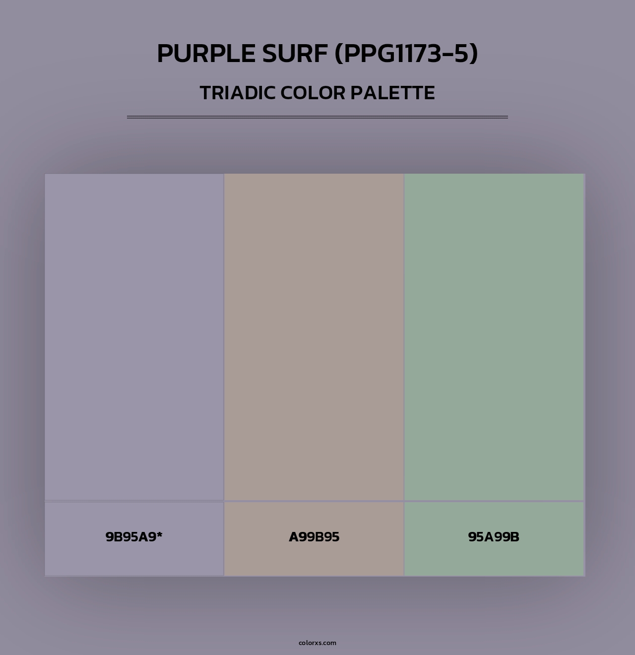 Purple Surf (PPG1173-5) - Triadic Color Palette