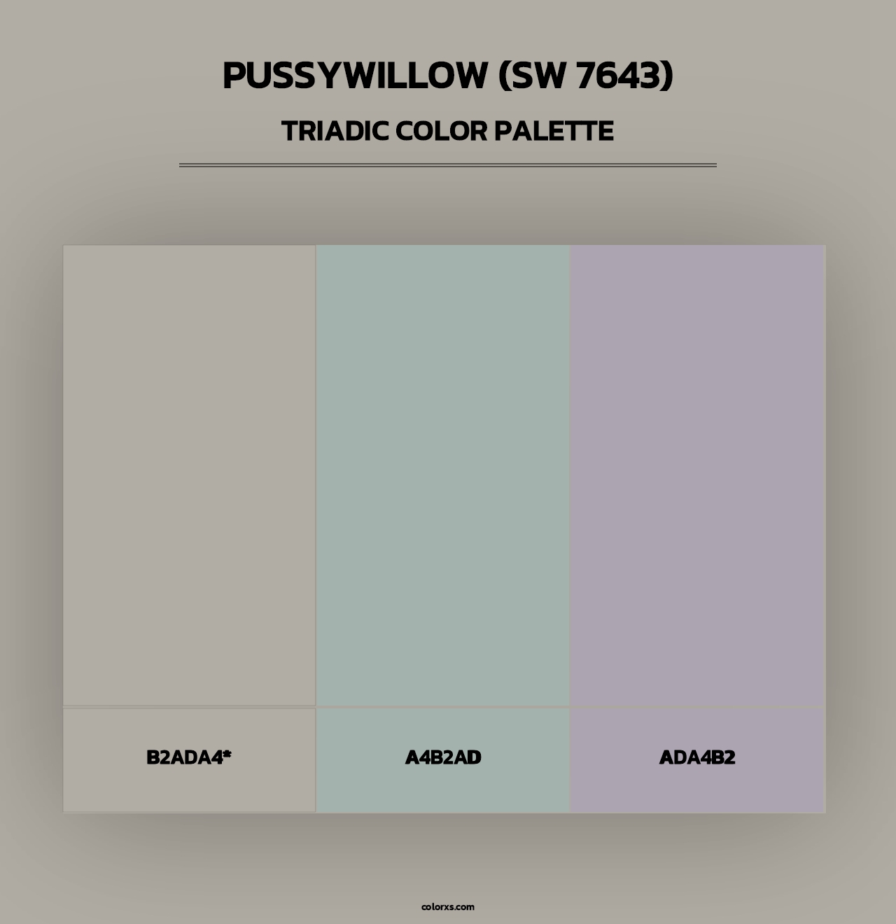 Pussywillow (SW 7643) - Triadic Color Palette