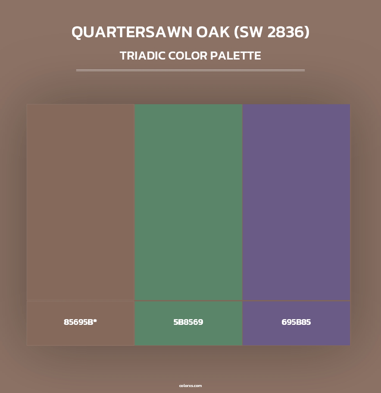 Quartersawn Oak (SW 2836) - Triadic Color Palette
