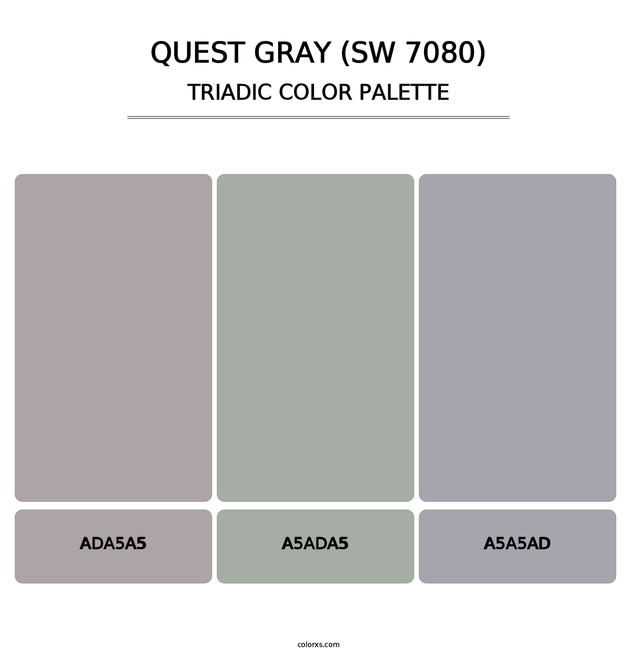 Quest Gray (SW 7080) - Triadic Color Palette