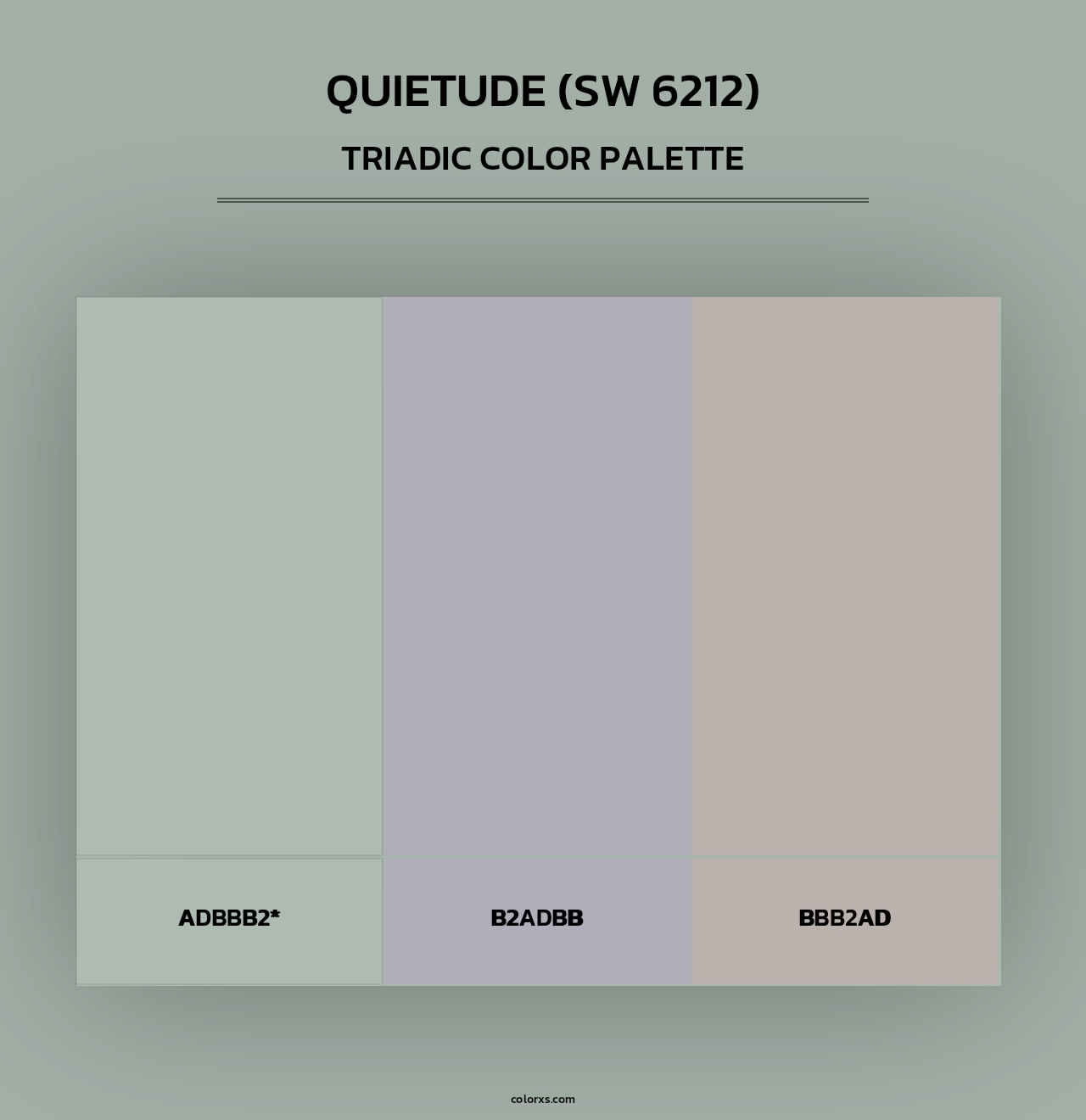Quietude (SW 6212) - Triadic Color Palette
