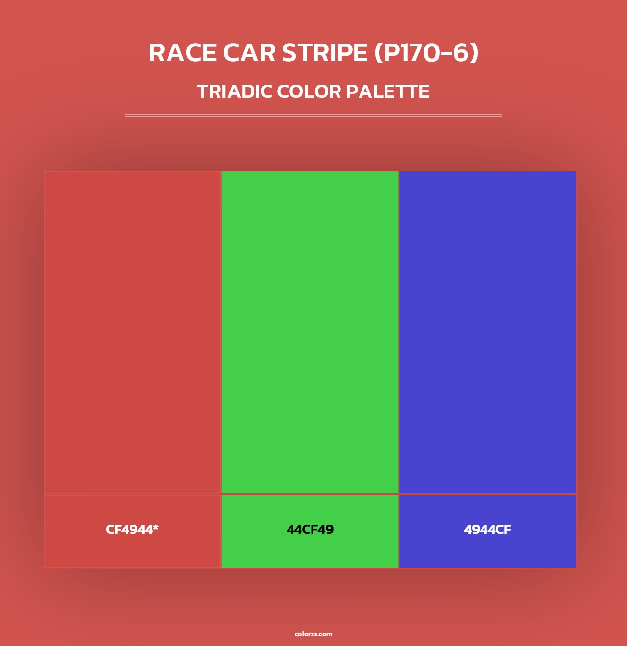 Race Car Stripe (P170-6) - Triadic Color Palette