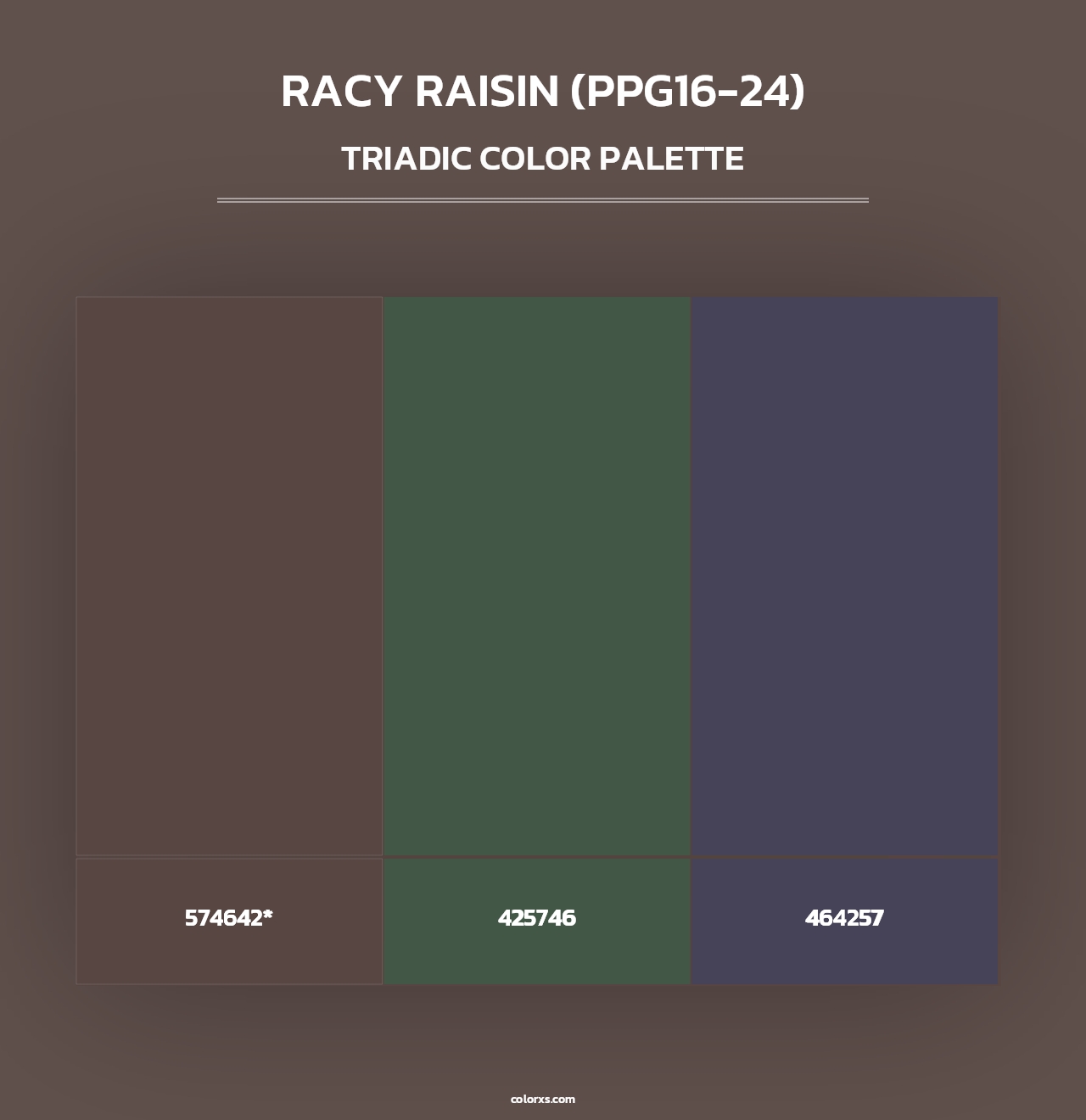 Racy Raisin (PPG16-24) - Triadic Color Palette