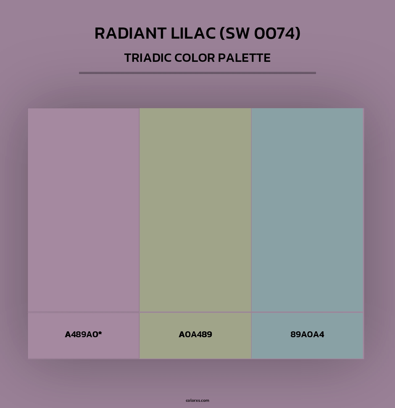 Radiant Lilac (SW 0074) - Triadic Color Palette