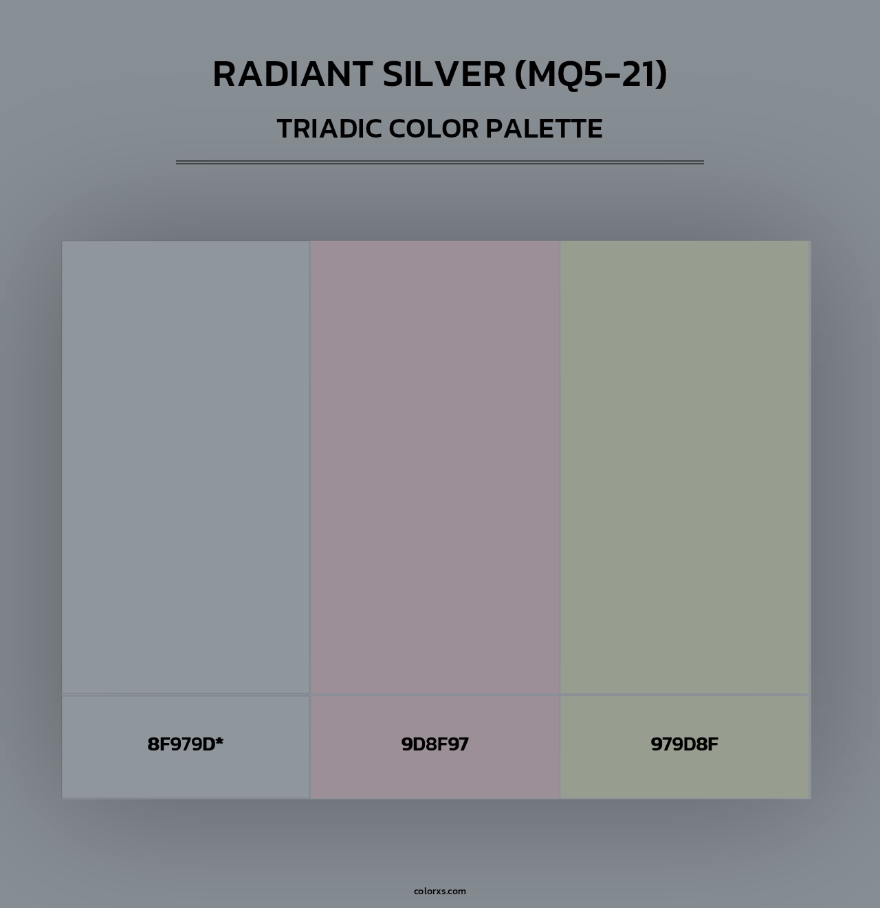 Radiant Silver (MQ5-21) - Triadic Color Palette