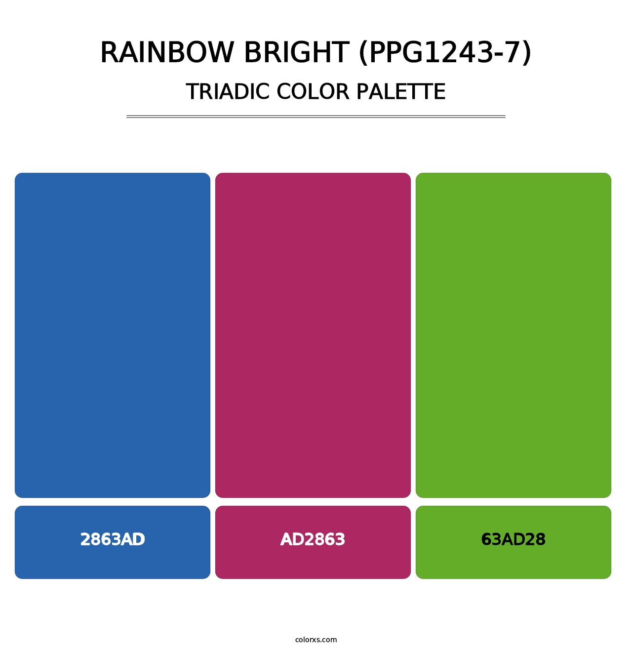 Rainbow Bright (PPG1243-7) - Triadic Color Palette