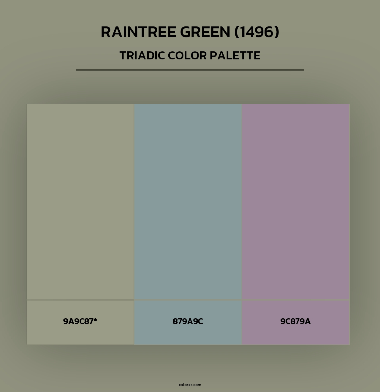 Raintree Green (1496) - Triadic Color Palette