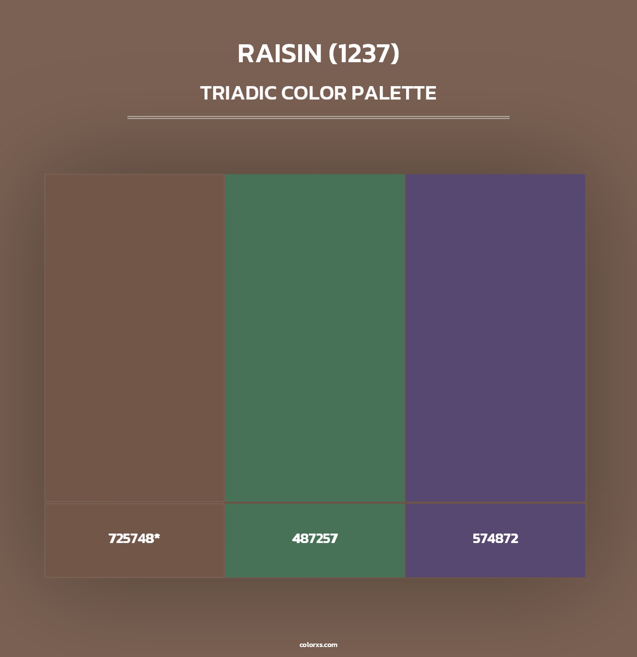 Raisin (1237) - Triadic Color Palette