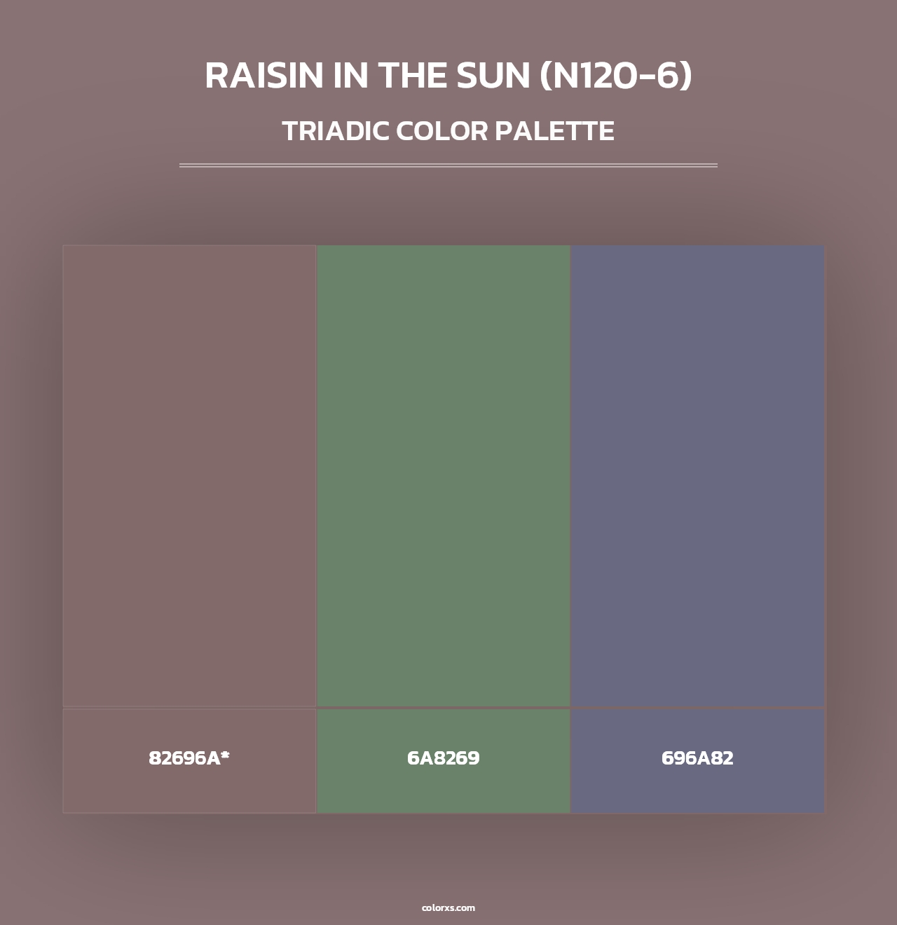 Raisin In The Sun (N120-6) - Triadic Color Palette