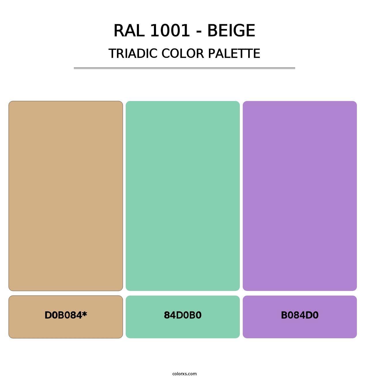 RAL 1001 - Beige - Triadic Color Palette