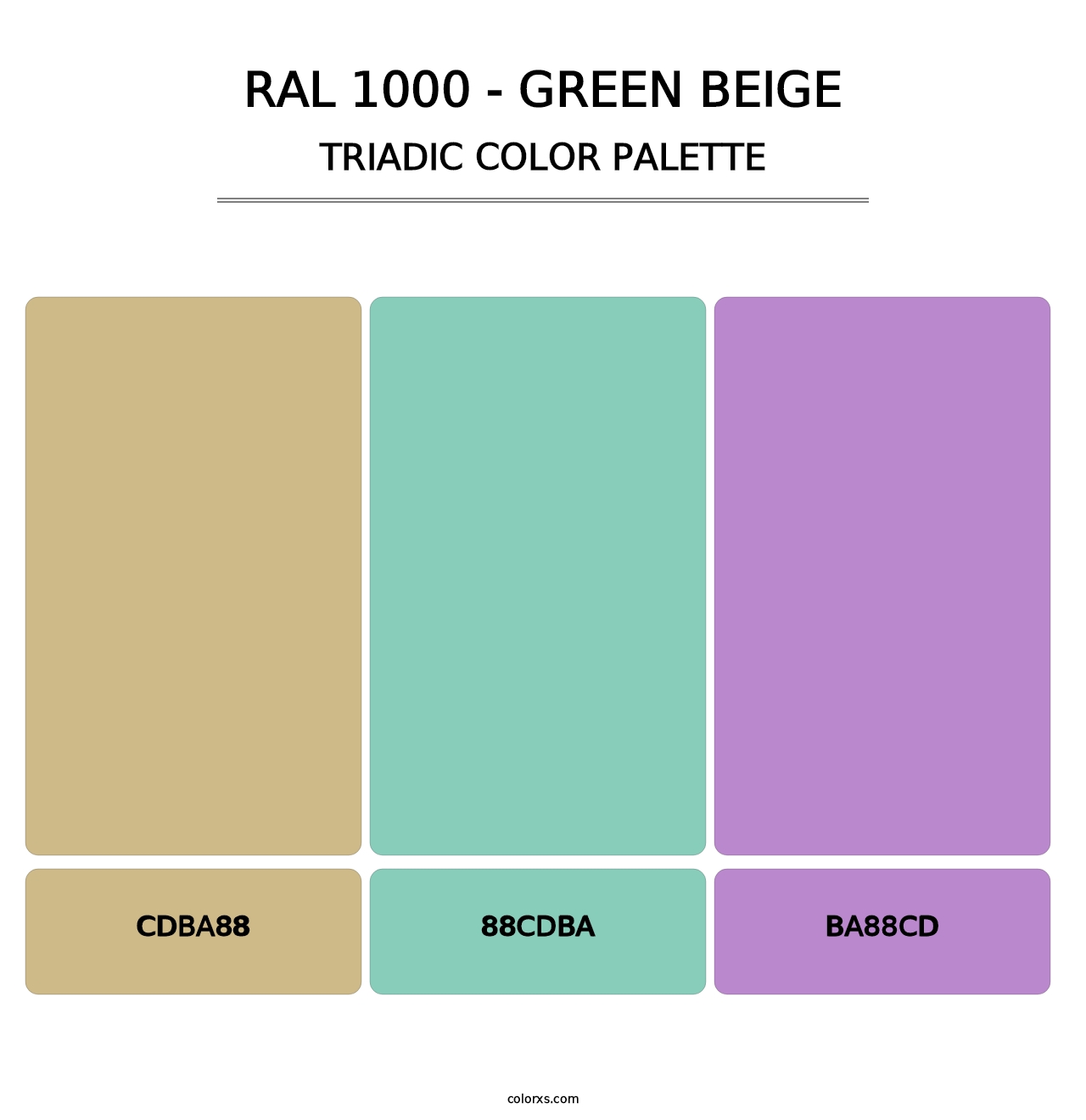 RAL 1000 - Green Beige - Triadic Color Palette