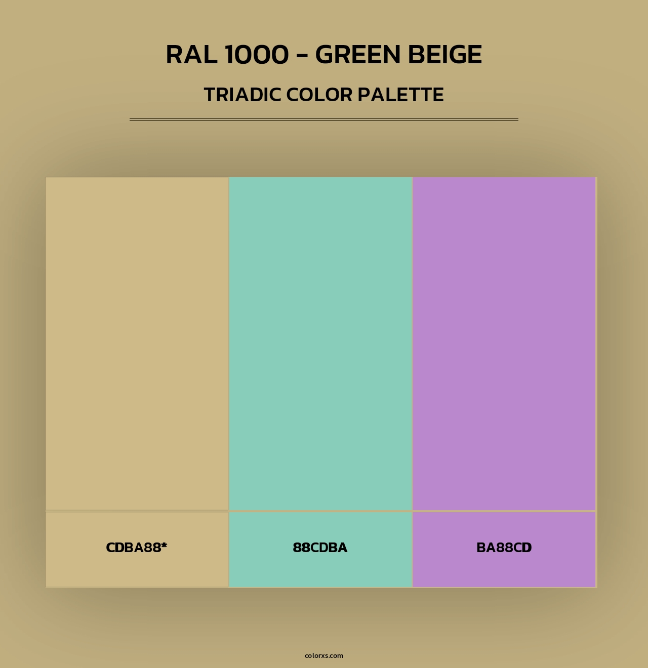RAL 1000 - Green Beige - Triadic Color Palette