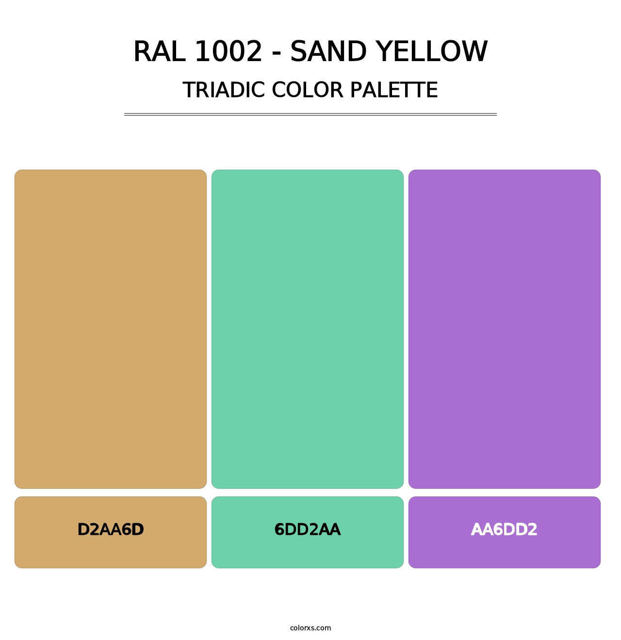 RAL 1002 - Sand Yellow - Triadic Color Palette