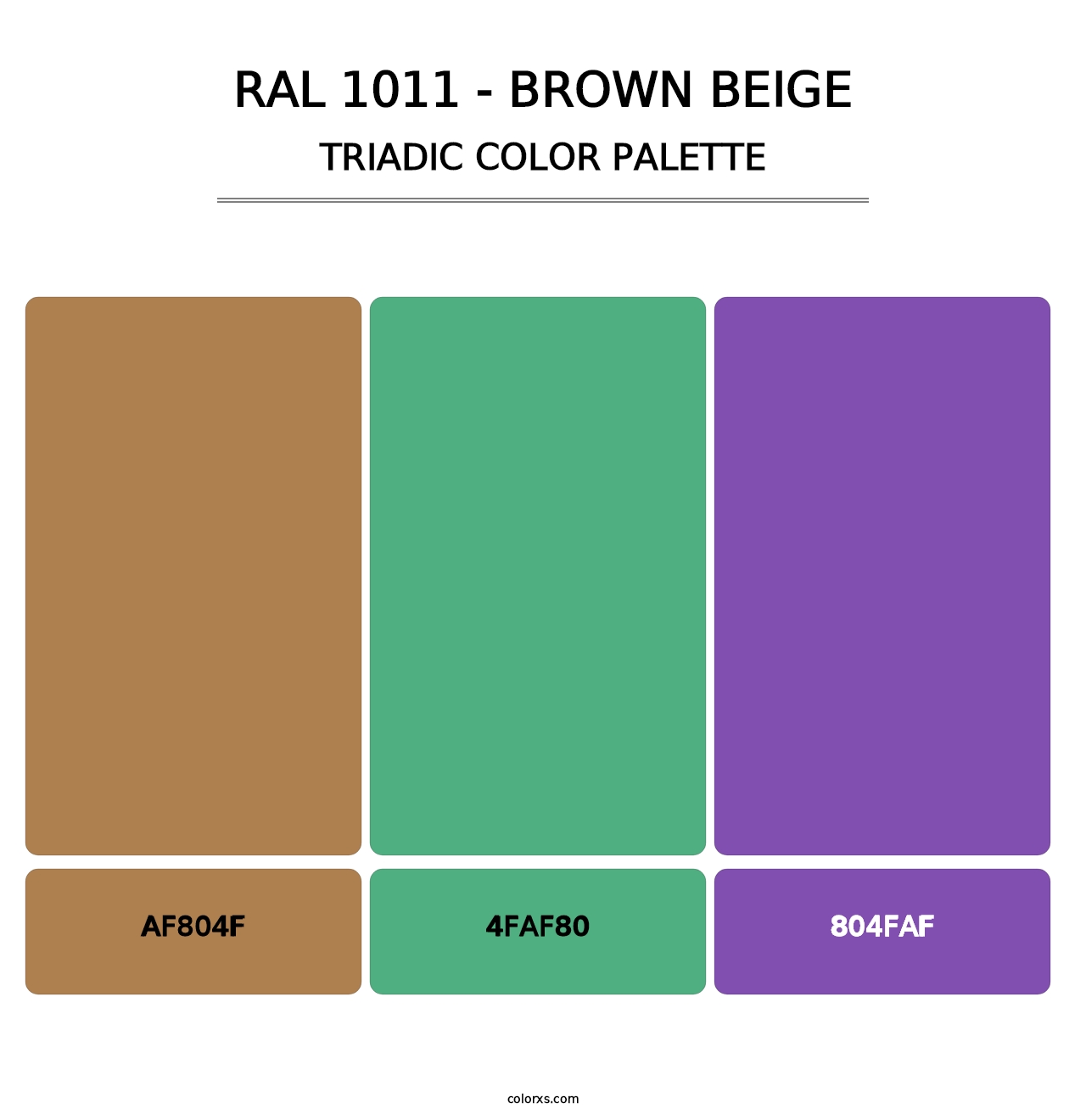 RAL 1011 - Brown Beige - Triadic Color Palette